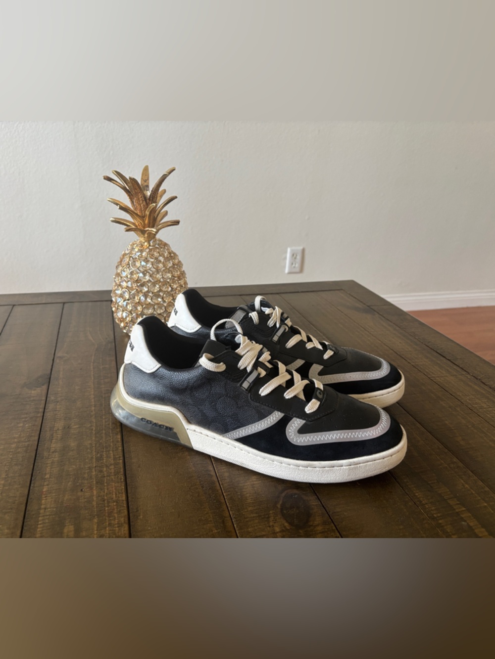 Coach Black and White Chunky Sole Sneakers